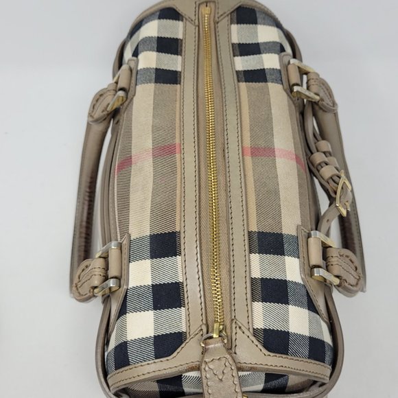 BURBERRY Beige Bridle House Check Handbag - Picture 9 of 16